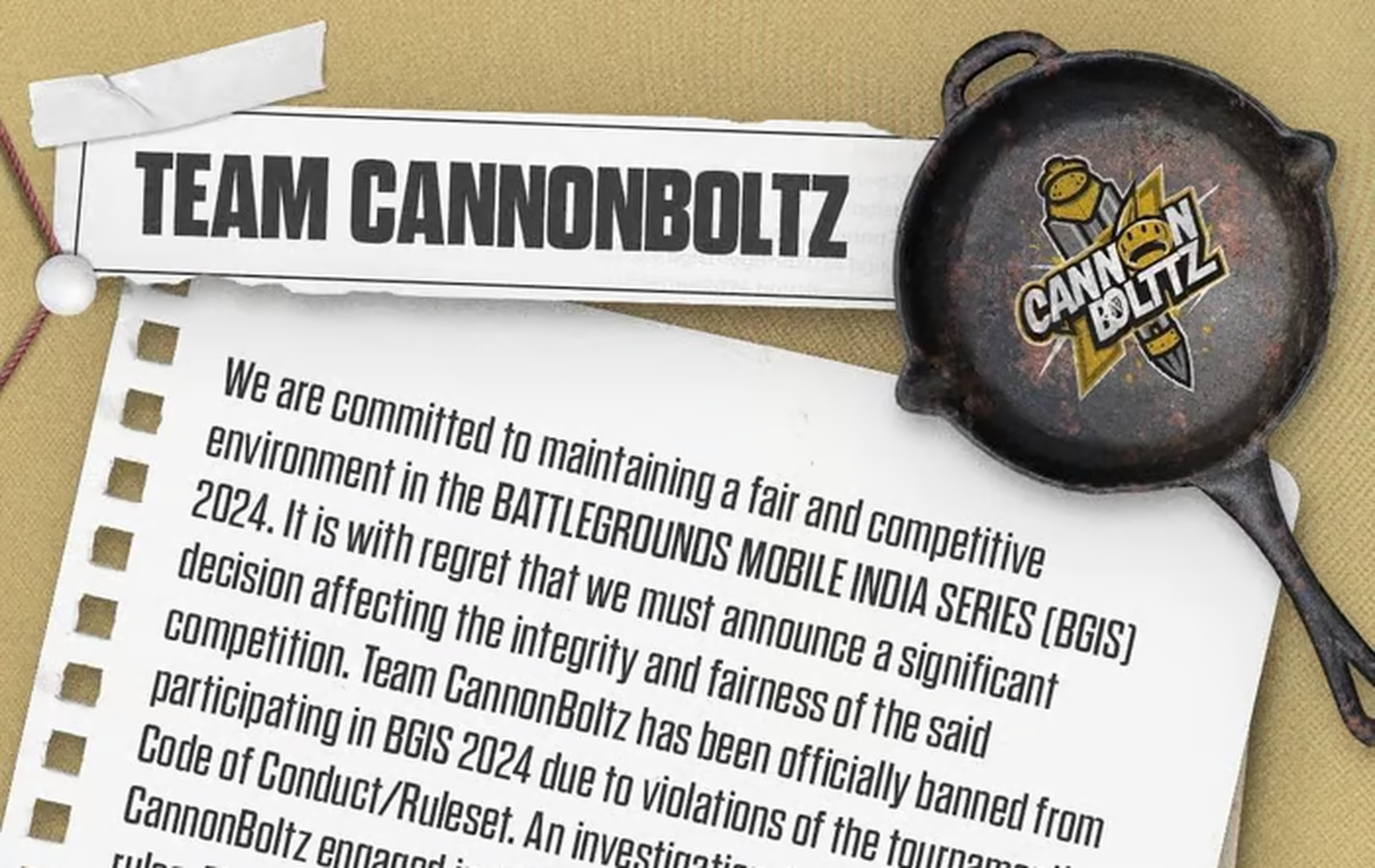 CannonBoltz Banned from BGIS 2024 The Grind for Rule Violation