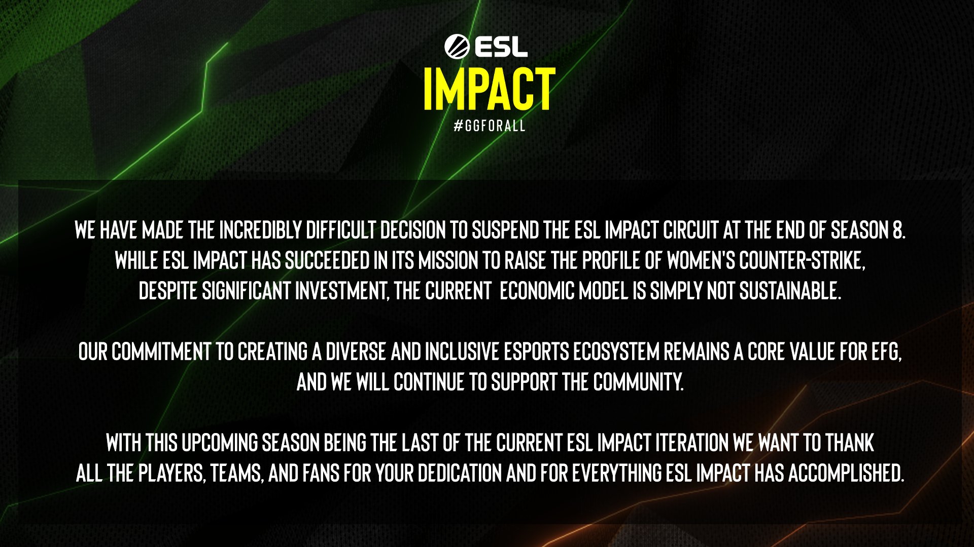  ESL Impact pauses after Season 8 and the women’s CS2 scene needs a new backbone